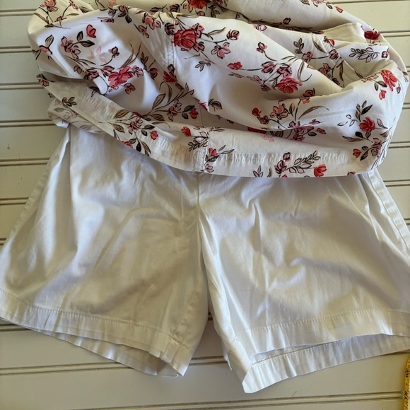 Karen Scott Skort Womens size 6 White Floral Cotton Stretch Casual Skirt - Picture 7 of 12
